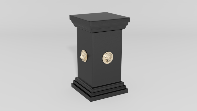 Item #2001, Plinth with Lion's Mask