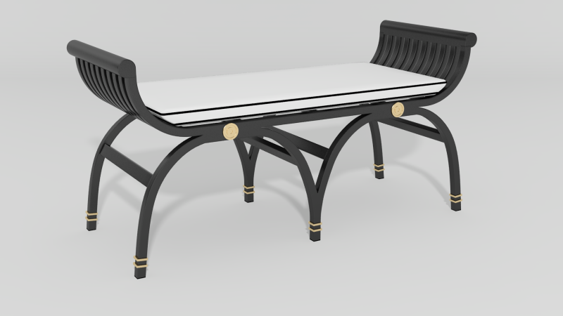 Item #4603, Centurion Curule Backless Settee