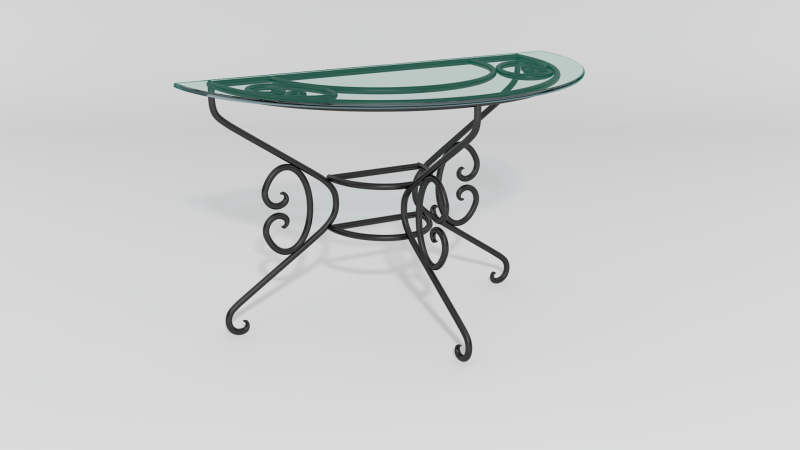 Item #4914, French Country Demilune Console Base