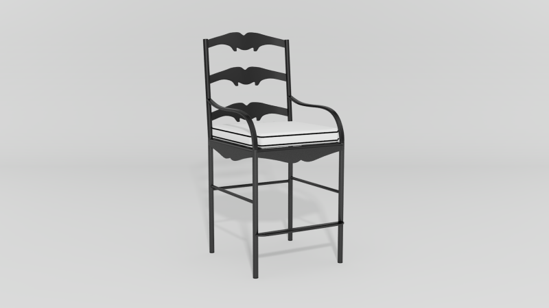 Item #5884, French Ladderback Counter Stool w/ Arms
