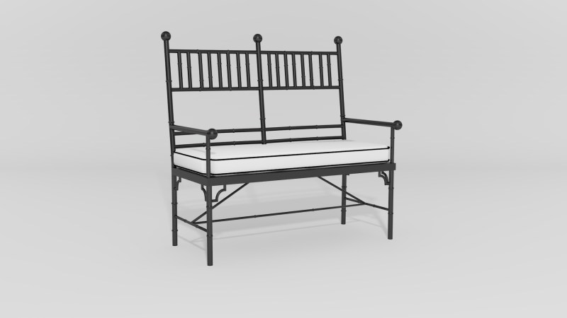 Item #6005, Faux Bamboo Settee