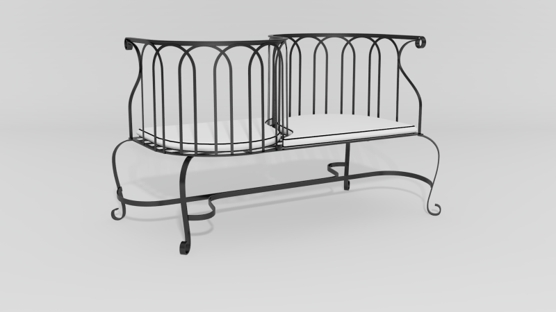 Item #6140, Regency Tete-a-Tete Bench