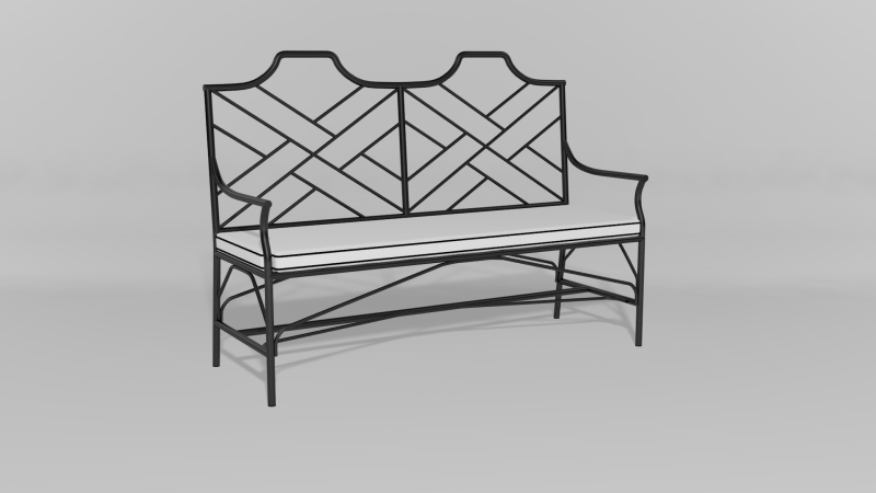 Item #6300, Chinese Chippendale Settee