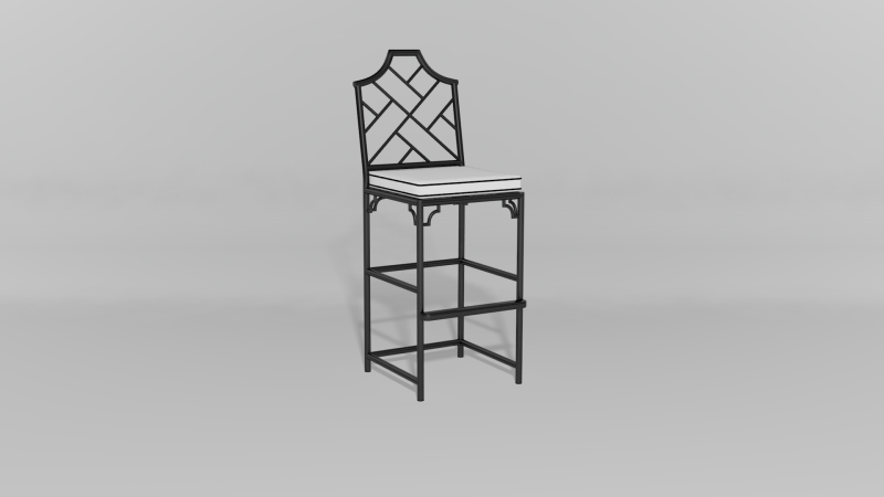 Item #6302, Chinese Chippendale Barstool