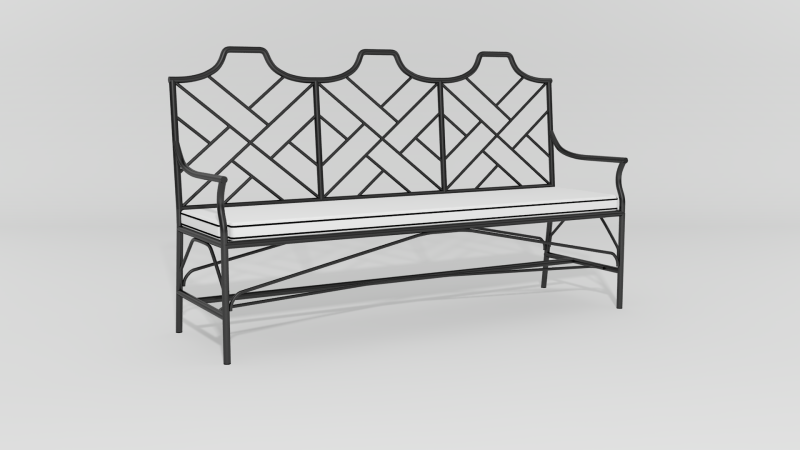 Item #6307, Chinese Chippendale Bench