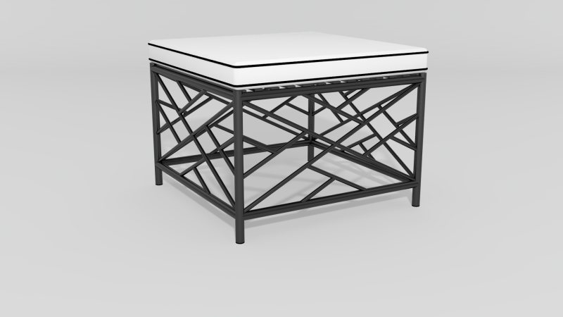 Item #6308, Chinese Chippendale Ottoman