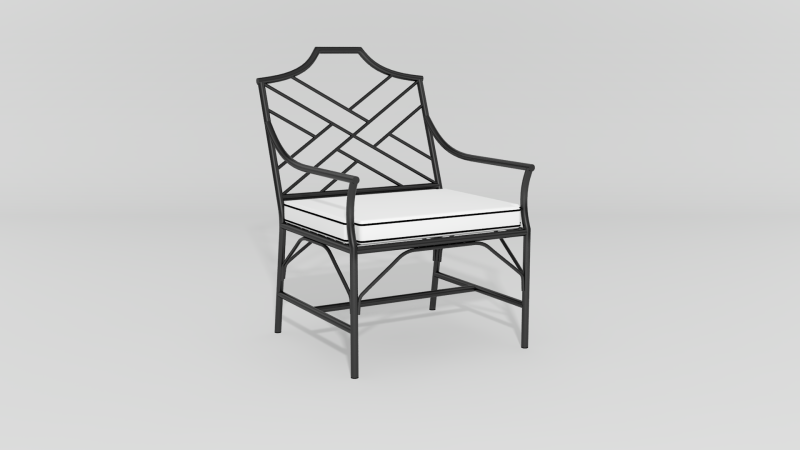 Item #6309, Chinese Chippendale Club Chair