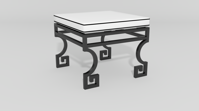 Item #6402, Greek Key Ottoman
