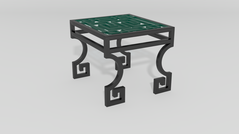 Item #6403, Greek Key Side Table Base