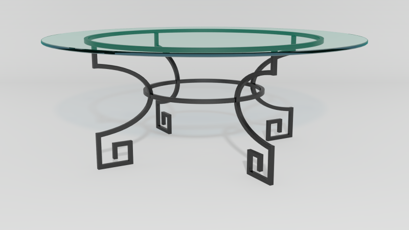 Item #6412, Greek Key Athena Dining Table Base