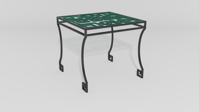 Item #6415, Greek Key Tea Table Base