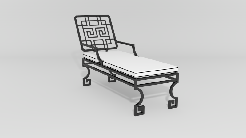 Item #6420, Greek Key Chaise Lounge