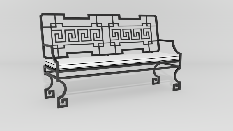 Item #6410, Greek Key Garden Bench