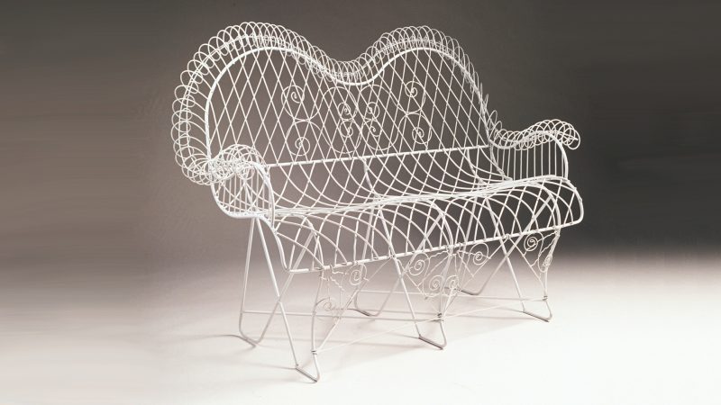 Item #4008, French Wire Settee