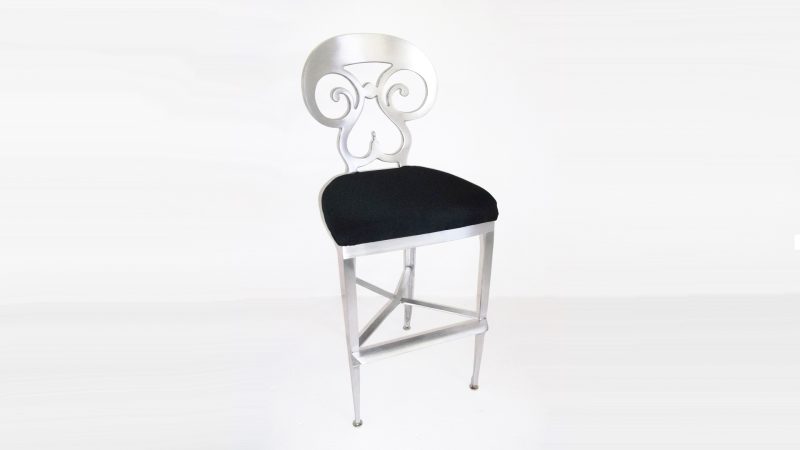 Item #4022, Biedermeier Barstool - Antique Brushed Satin