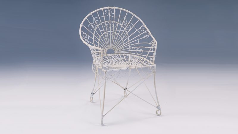 Item #4220, English Wire Garden Chair