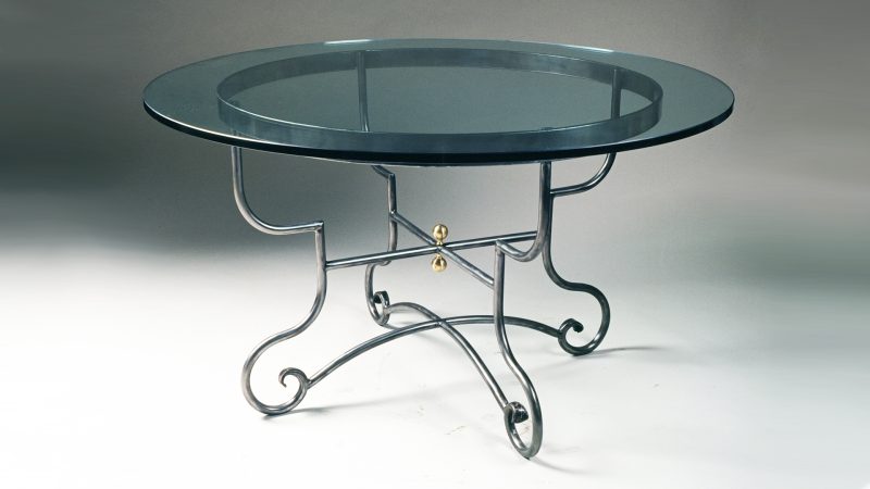 Item #5001, French Polished Steel Round Table Base