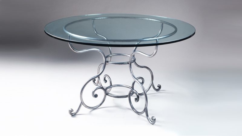 Item #5003, Baroque Polished Steel Dining Table Base