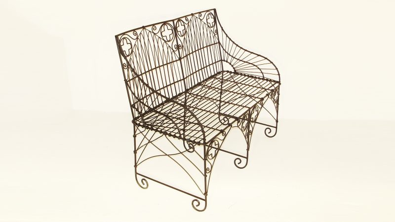 Item #6220, Gothic Wire Settee