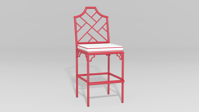 Item #6304, Chinese Chippendale Counter Stool