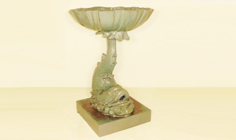 Item #7275, Asian Dolphin Bird Bath